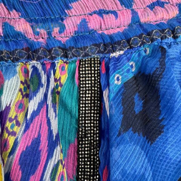 Zara Colorful Boho Aztec Southwestern Festival Flowy Mini Skirt Women's Size S - Picture 5 of 7